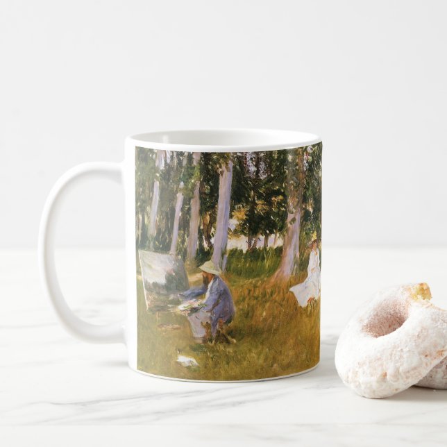 Mug Claude Monet peignant, Bordure d'un bois par Sarge (Avec donut)