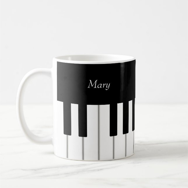 Mug Clavier de piano classique Musique personnalisée (Gauche)