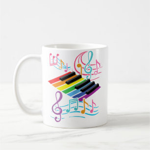 Mug Clavier de piano coloré Notes de musique Musicie