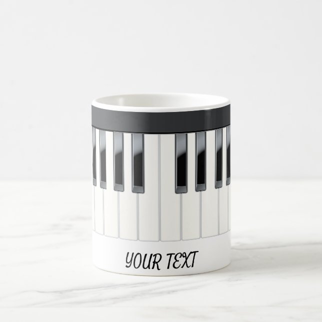 Mug Clavier des touches de piano de nom personnalisé (Centre)