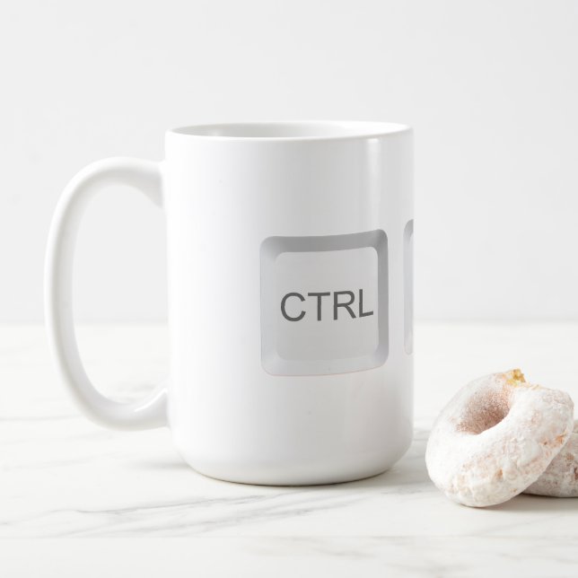 Mug Clavier d'ordinateur CTRL ALT DEL de SlipperyJoe (Avec donut)