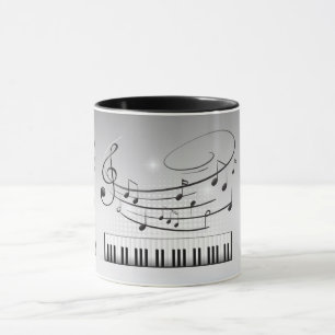 Mug Clavier et notes de musique