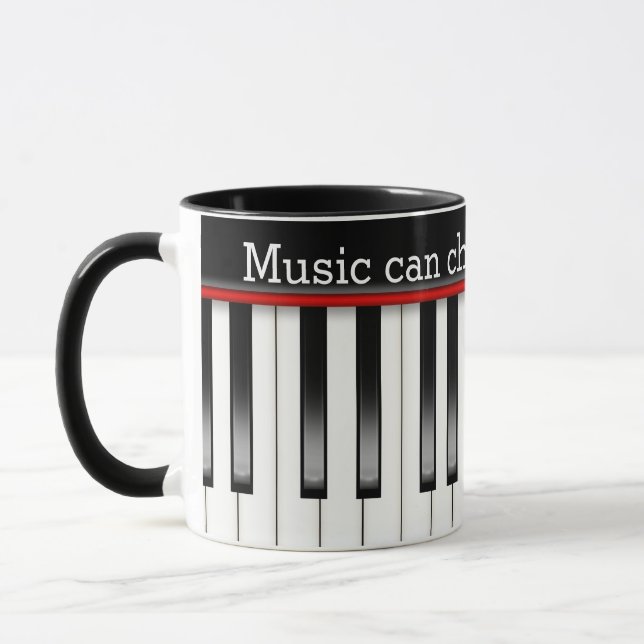 Mug Clavier Piano Avec Citation Musique (Gauche)