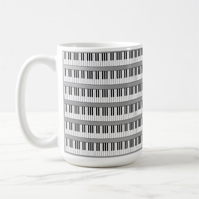 Mug clavier piano noir et blanc (Gauche)