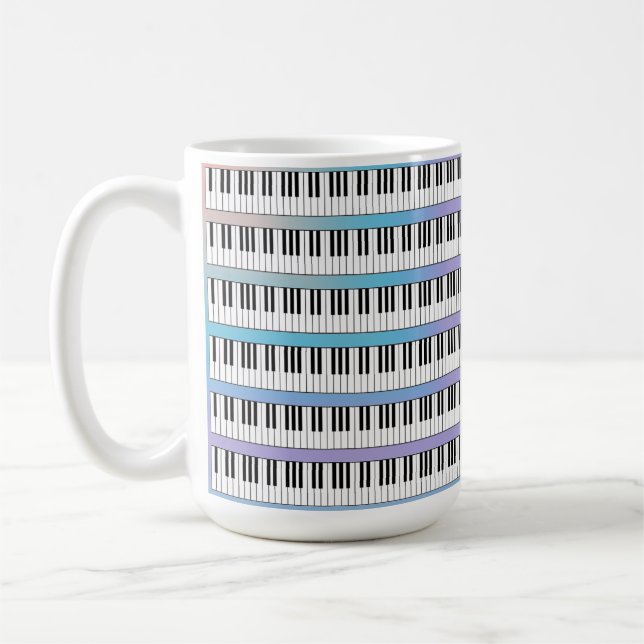 Mug Clavier pour piano avec accent Rainbow (Gauche)