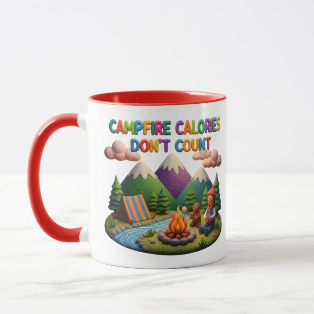 Mug Clay Art “Campfire Calories Don’t Count” Scene (Gauche)