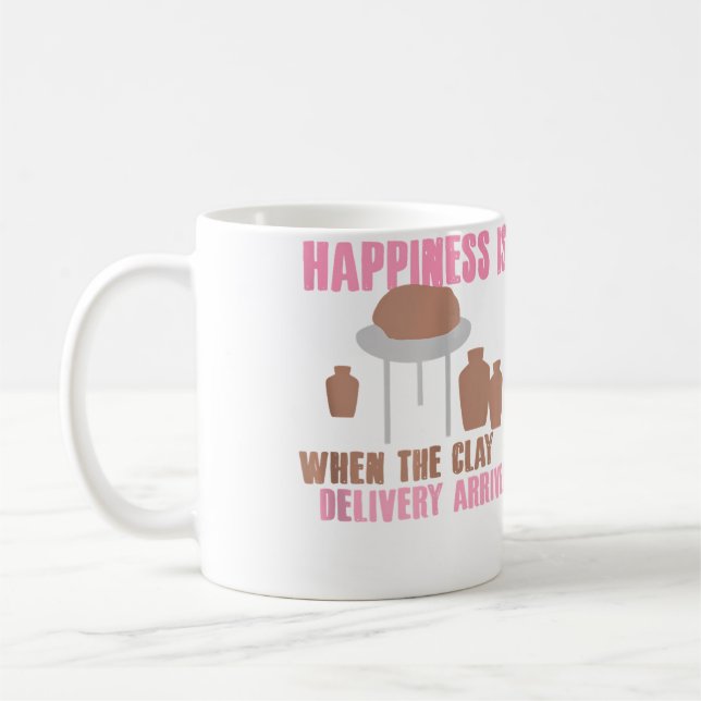 Mug Clay Delivery Happiness Pottery Design (Gauche)