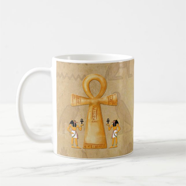 Mug Clé Ankh de la vie sur hiéroglyphe (Gauche)