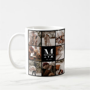 Mug Clé de collage Black & White Multi Photo