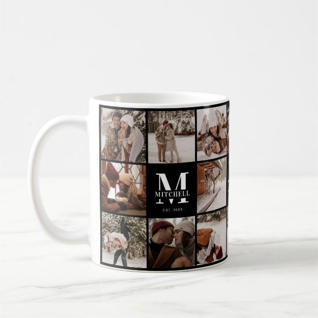 Mug Clé de collage Black & White Multi Photo (Gauche)