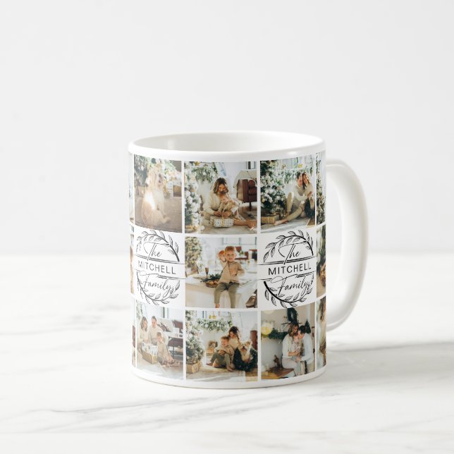 Mug Clé de collage Black & White Multi Photo (Devant droit)