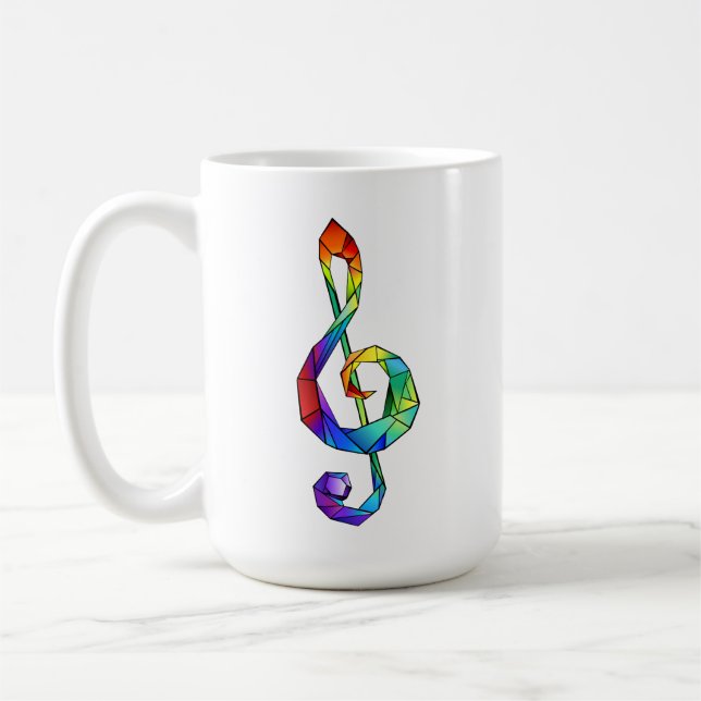Mug Clé de musique arc-en-ciel (Gauche)