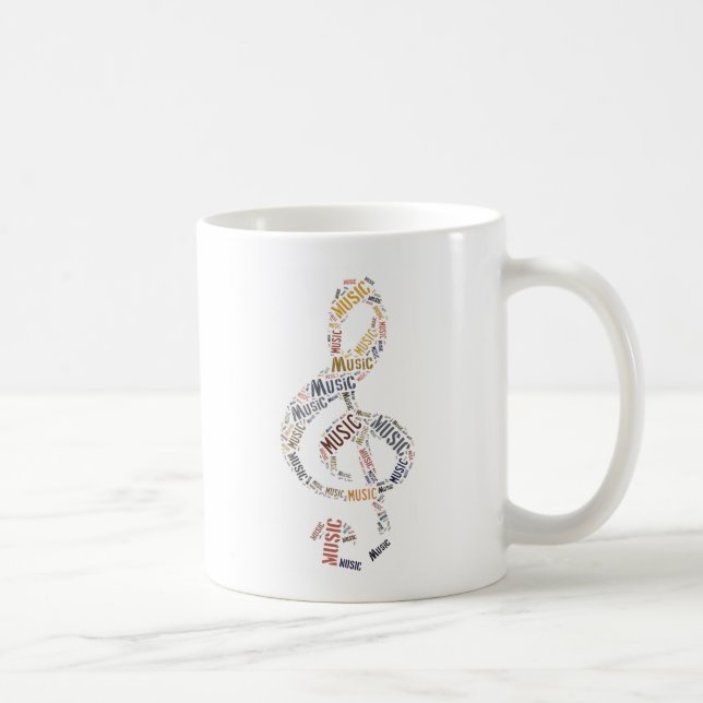 Mug Clé de Sol en mots artistiques (Droite)
