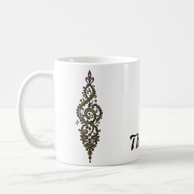Mug Clé en acier orné (Gauche)