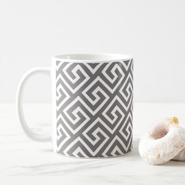 Mug Clé grecque classique Carré Motif Swirl (Avec donut)