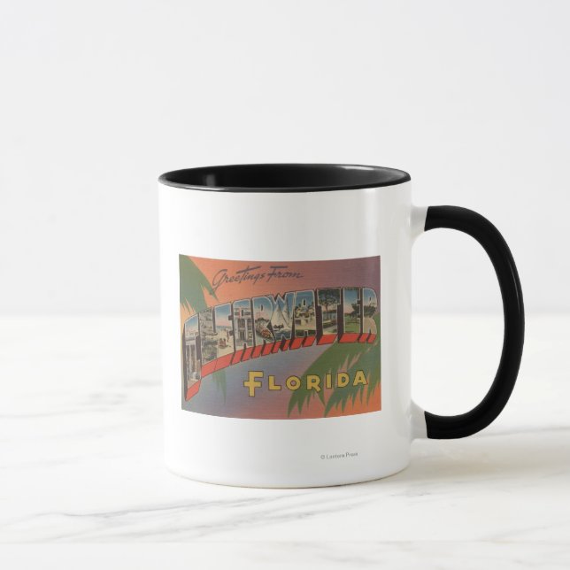 Mug Clearwater, Floride - Scènes de grandes lettres (Droite)
