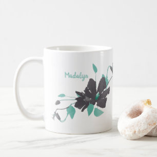 Mug Clematis Aquarelle Turquoise Nom du motif floral