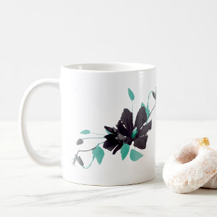 Mug Clematis Turquoise aquarelle Florale