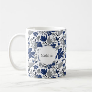 Mug Clematis Vine Elégante Aquarelle Bleue Fleurs