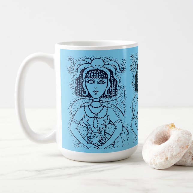 MUG CLEOPATRA OCTOPUS MERMAID, IMAGINAIRE GOTH SIREN (Avec donut)