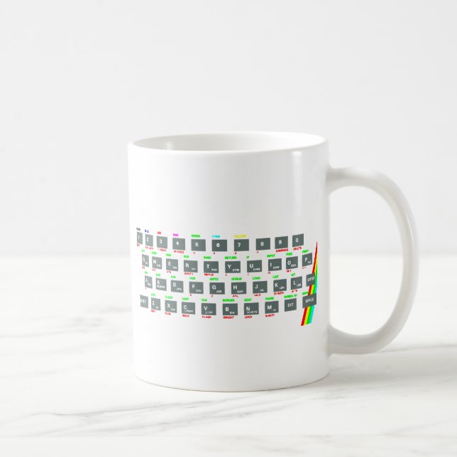 Mug Clés de clavier de spectre de Sinclair ZX (Droite)