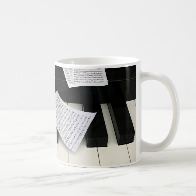 Mug Clés de piano avec la musique (Droite)