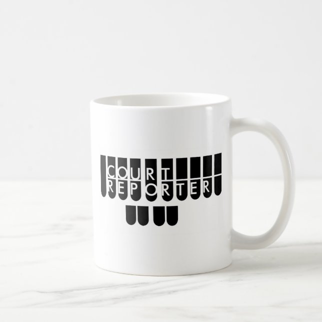 Mug Clés de reporter de cour noir blanc (Droite)