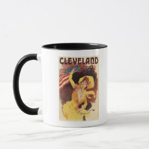 Mug Cleveland Bicycles American Girl en Jaune