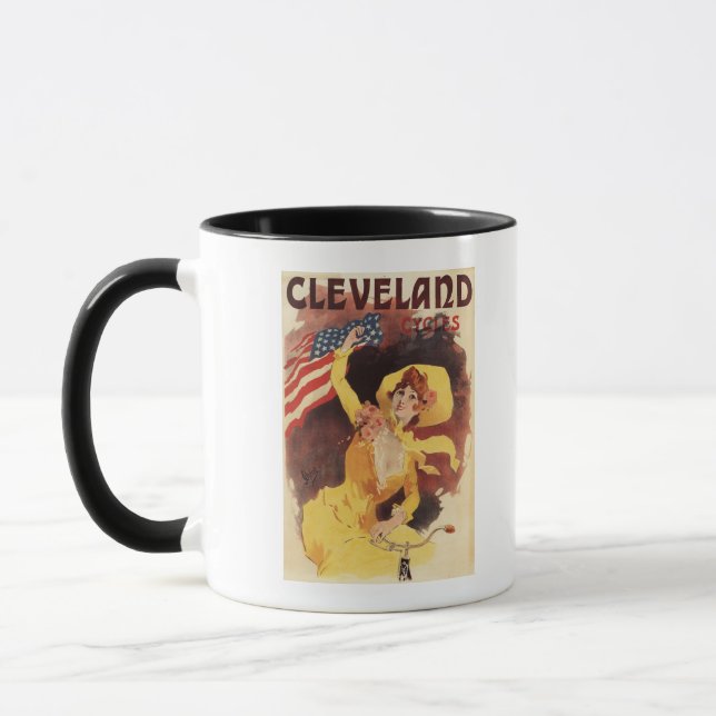 Mug Cleveland Bicycles American Girl en Jaune (Gauche)