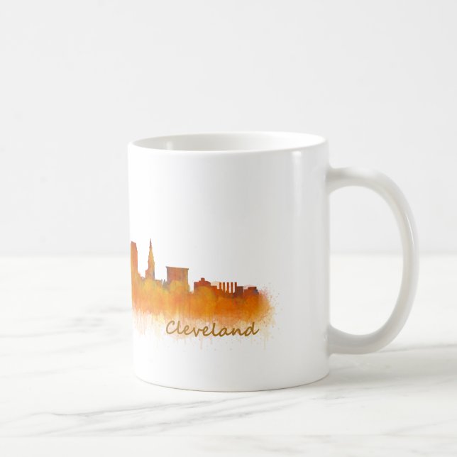 Mug Cleveland ville US skyline watercolor (Droite)