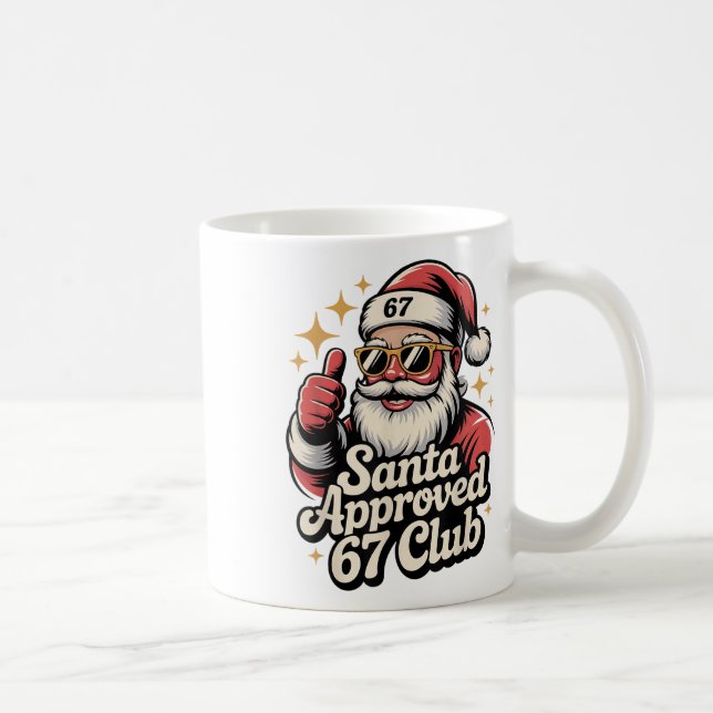 Mug Clic Noël 67 Santa Meme - Rétro Santa Approuver (Droite)