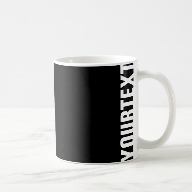 Mug Client Ajouter Votre Texte Élégant Noir Blanc Tend (Droite)