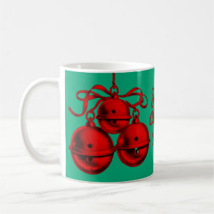 Mug Cloche rouge et verte Festive Cloche en céramique