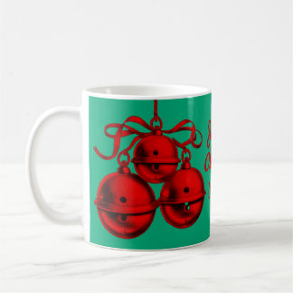 Mug Cloche rouge et verte Festive Cloche en céramique