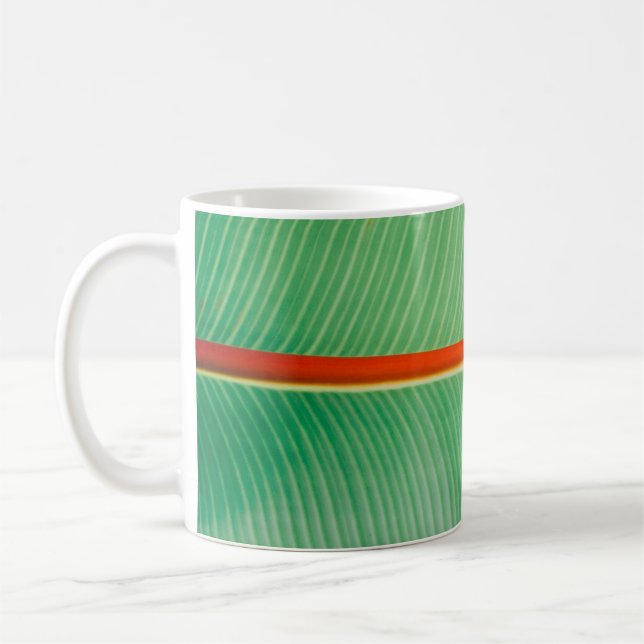 Mug Closeup photo de la feuille verte (Gauche)