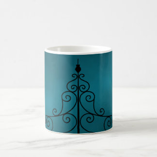 Mug Clôture de cimetière gothique en noir et turquoise