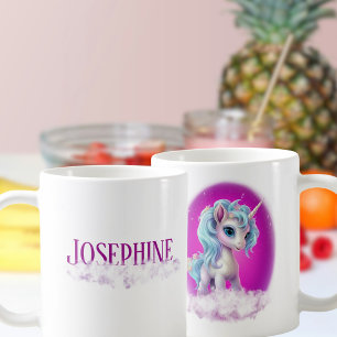 Mug Cloud de nom Unicorn rose