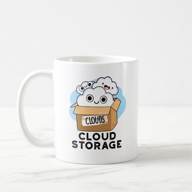 Mug Cloud Storage Funny Weather Technology Pun (Gauche)