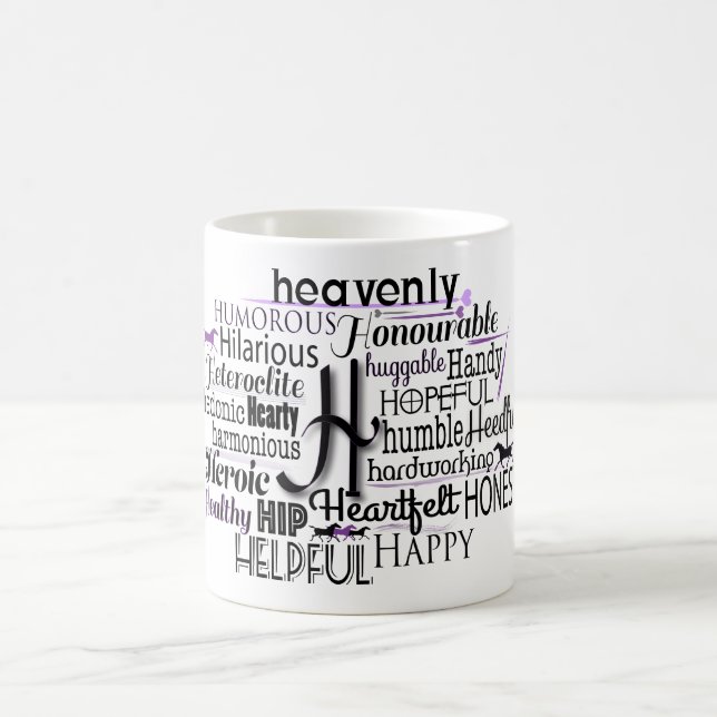 Mug Cloud Word Adjectif commençant par la lettre H (Centre)