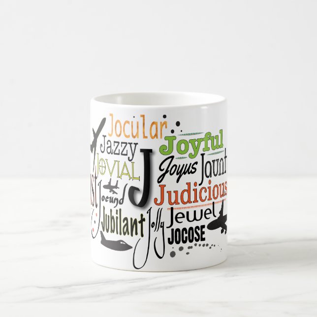 Mug Cloud Word Adjectif commençant par la lettre J (Centre)