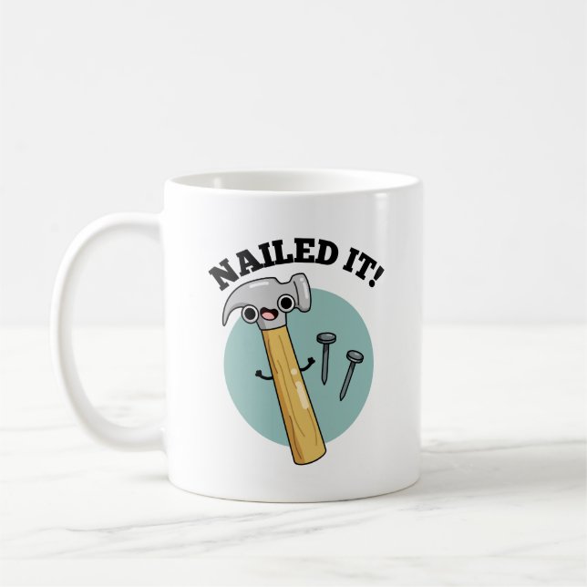 Mug Cloué Il Drôle Marteau Clou Nail Pun (Gauche)
