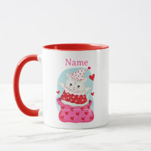 Mug Clown blanc vintage Valentine