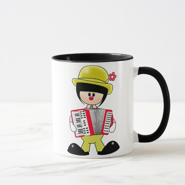 Mug Clown Girly mignon avec Accordian (Droite)