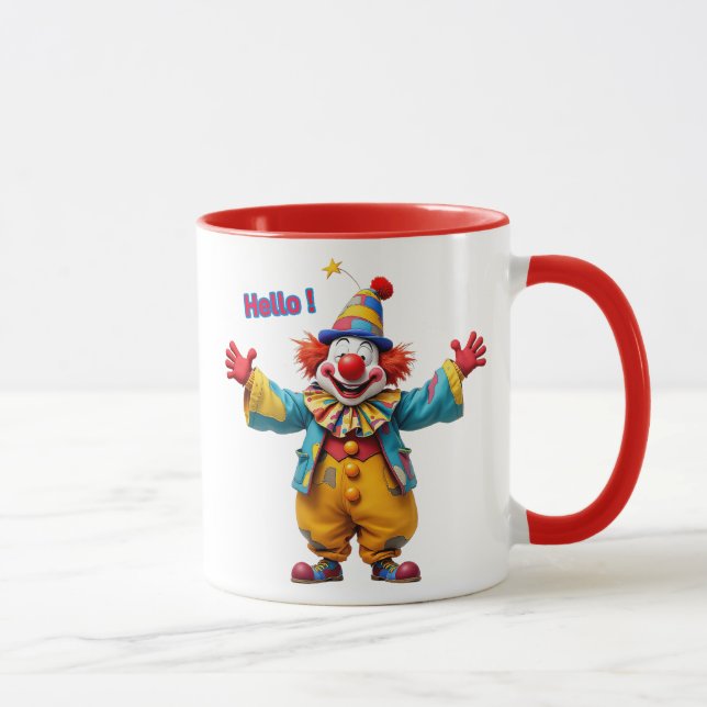 Mug Clown joyeux avec grand sourire. (Droite)