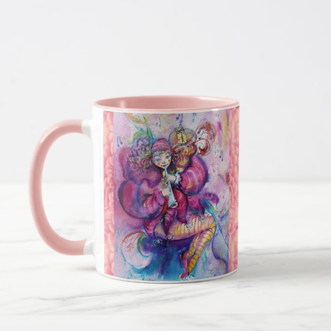 MUG CLOWN ROSE MUSICAL AVEC HIBOU (Gauche)