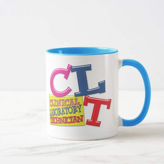 MUG CLT LETTRES BLANCHES TECHNIQUE DE LABORATOIRE CLIN (Droite)
