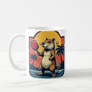 Mug Club de Pickleball Capybara Logo Rétro Sport Ani