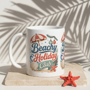 Mug Club de vacances balnéaire Noël rétro sur la côte