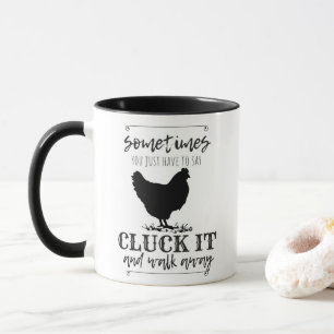 Mug CLUCK IT Humour poulet Typographie
