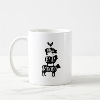 Mug Cluck Oink Baa Moo - Chicken Pig Sheep Cow Farmer 